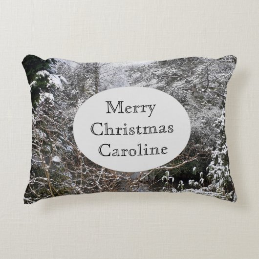 Snowy Trees Accent Kussen (Voorkant)