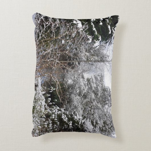 Snowy Trees Accent Kussen (Achterkant (Verticaal))
