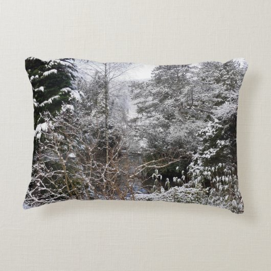 Snowy Trees Accent Kussen (Achterkant)
