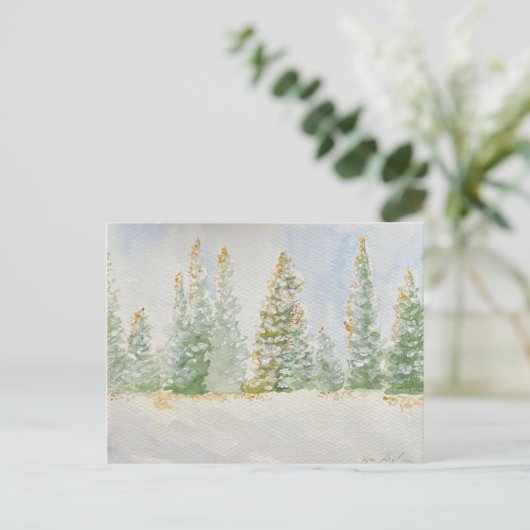 Snowy Trees briefkaart (Staand voorkant)