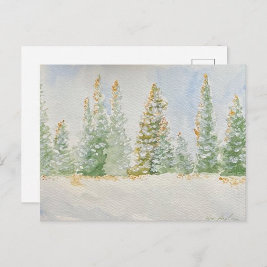 Snowy Trees briefkaart (Voorkant / Achterkant)