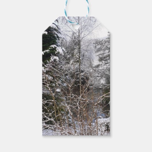 Snowy Trees Cadeaulabel (Voorkant)