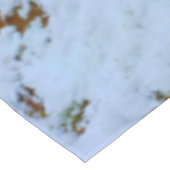 Snowy Trees Creek Forest Mountain Winter Scene Tafelkleed (Gekanteld)