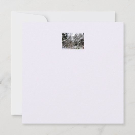 Snowy Trees Flat Kerstmis Kaart (Achterkant)