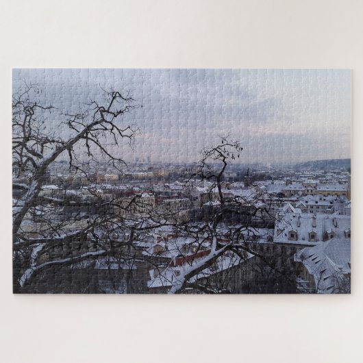 Snowy Trees in Praag Legpuzzel (Horizontaal)