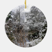 Snowy Trees keramisch siermiddel Keramisch Ornament (Achterkant)