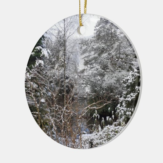 Snowy Trees keramisch siermiddel Ornament (Links)