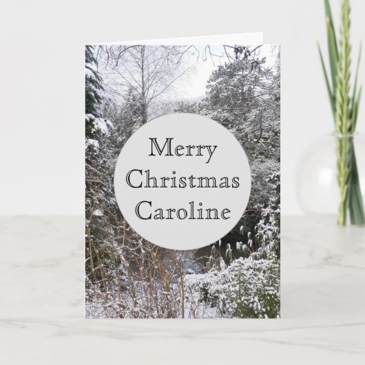 Snowy Trees Kerstmis Kaart (Voorkant)