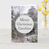 Snowy Trees Kerstmis Kaart (Gele Bloem)