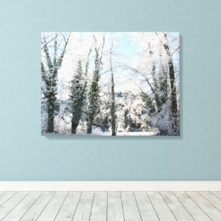Snowy Trees Landschap Foto Canvas Print