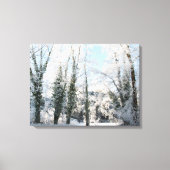 Snowy Trees Landschap Foto Canvas Print (Voorkant)
