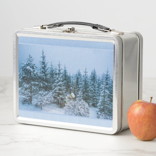Snowy Trees Metal Lunch Box (In situ)