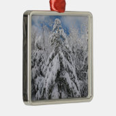 Snowy Trees Metalen Ornament (Rechts)