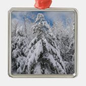 Snowy Trees Metalen Ornament (Voorkant)