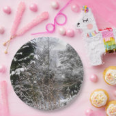 Snowy Trees Papieren Bordje (Feest)