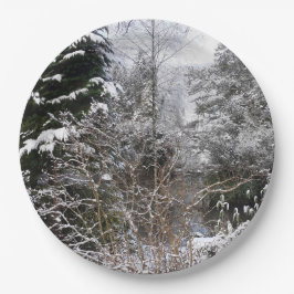 Snowy Trees Papieren Bordje