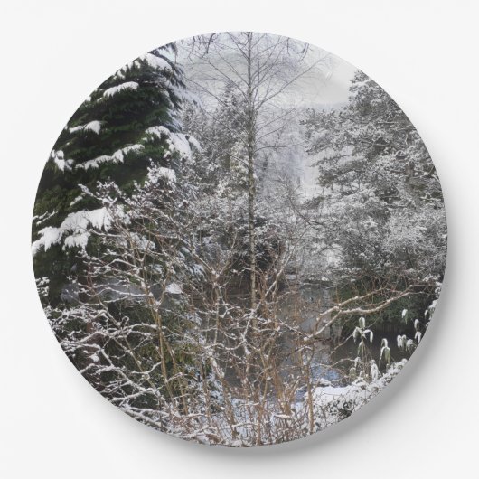 Snowy Trees Papieren Bordje (Voorkant)