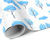 Snowy Trees Pattern Cadeaupapier (Rol Hoek)