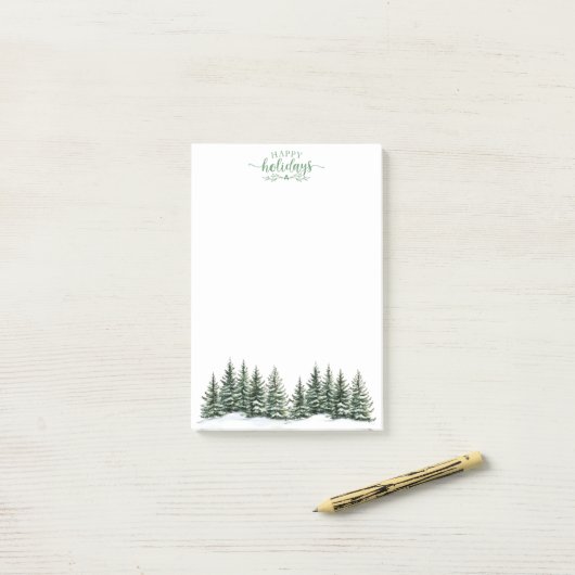 Snowy Trees Post-it-Notes Post-it® Notes (Op bureau)