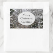 Snowy Trees Rechthoekige Sticker (Tas)