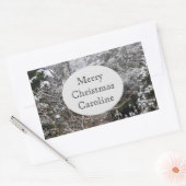 Snowy Trees Rechthoekige Sticker (Envelop)