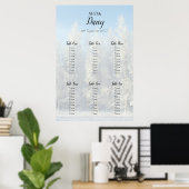 Snowy Trees Seating Chart Poster (Thuiskantoor)