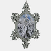 Snowy Trees Tin Sneeuwvlok Ornament (Links)