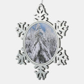 Snowy Trees Tin Sneeuwvlok Ornament (Rechts)