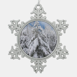 Snowy Trees Tin Sneeuwvlok Ornament