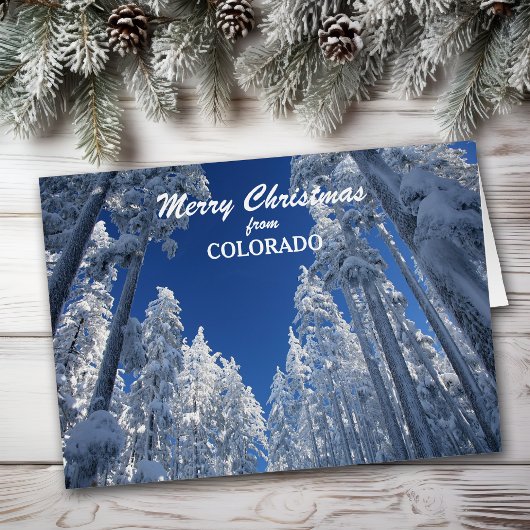 Snowy Trees uit Colorado Christmas Kaart