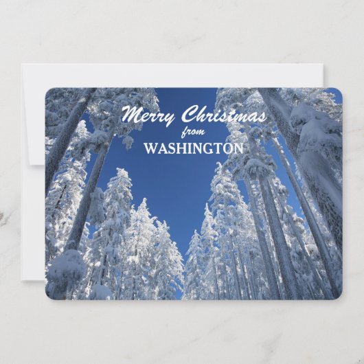 Snowy Trees uit Washington Photo Template Feestdagenkaart (Voorkant)