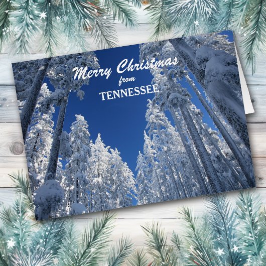 Snowy Trees van Tennessee Christmas Kaart