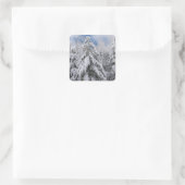 Snowy Trees Vierkante Sticker (Tas)
