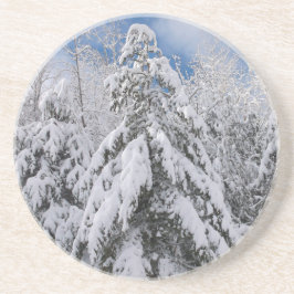 Snowy Trees Zandsteen Onderzetter
