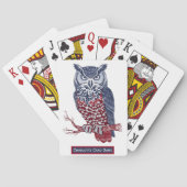 Snowy Uil blauw Schattige naam toevoegen kinder Ma Pokerkaarten (Achterkant)