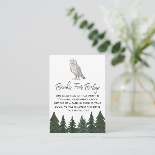 Snowy Uil Boek Aanvraag Behuizing Kaart (Staand voorkant)