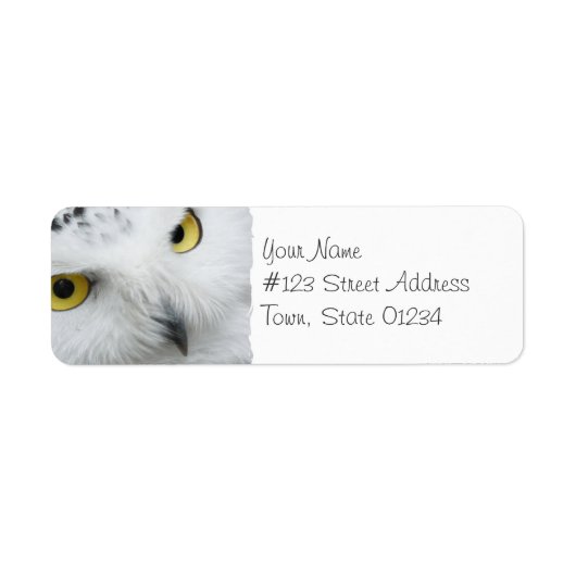 Snowy Uil Foto Mailing Labels (Voorkant)