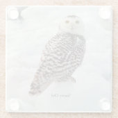 Snowy Uil glas onderzetter (Achterkant)