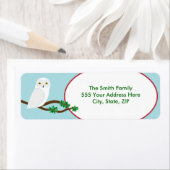 Snowy Uil Vakantie Kerstmis retour adres label (Insitu)