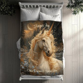 Snowy Unicorn Inspirerend winterfantasie Fleece Deken
