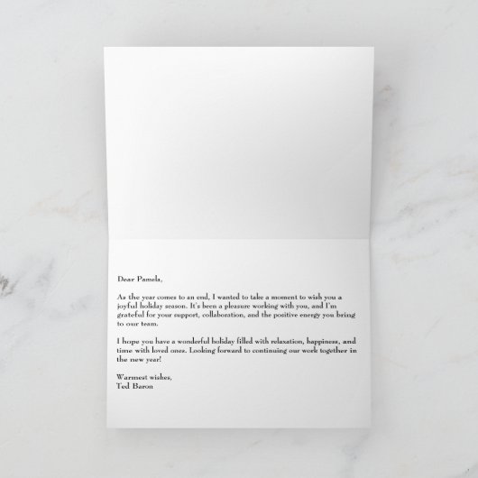 Snowy Vermont Collega Medewerker Werknemer Feestdagen Kaart (Binnen)