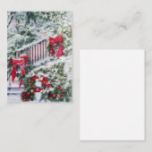 Snowy versierde trappen, mini Kerstmis Notitiekaartje (Voorkant / Achterkant)