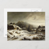 Snowy Village and Landscape Briefkaart (Voorkant / Achterkant)