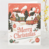 Snowy Village Christmas Kaart (Gele Bloem)