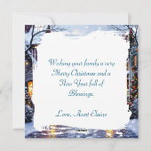 Snowy Village Cobblestone Street Kerstmis Feestdagenkaart (Achterkant)