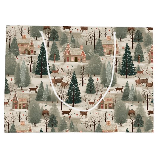 Snowy Village Cream Groot Cadeauzakje (Achterkant)