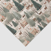 Snowy Village Cream Tissuepapier (Detail)