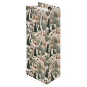 Snowy Village Cream Wijn Cadeautas (Achterkant Gekanteld)