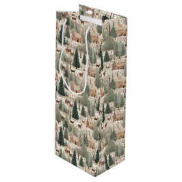 Snowy Village Cream Wijn Cadeautas