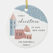 Snowy Village | Eerste Kerstmis in ons nieuwe huis Keramisch Ornament (Voorkant)